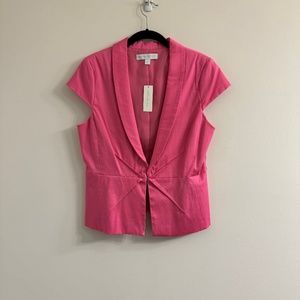 New York & Company Pink Short Sleeve Blazer